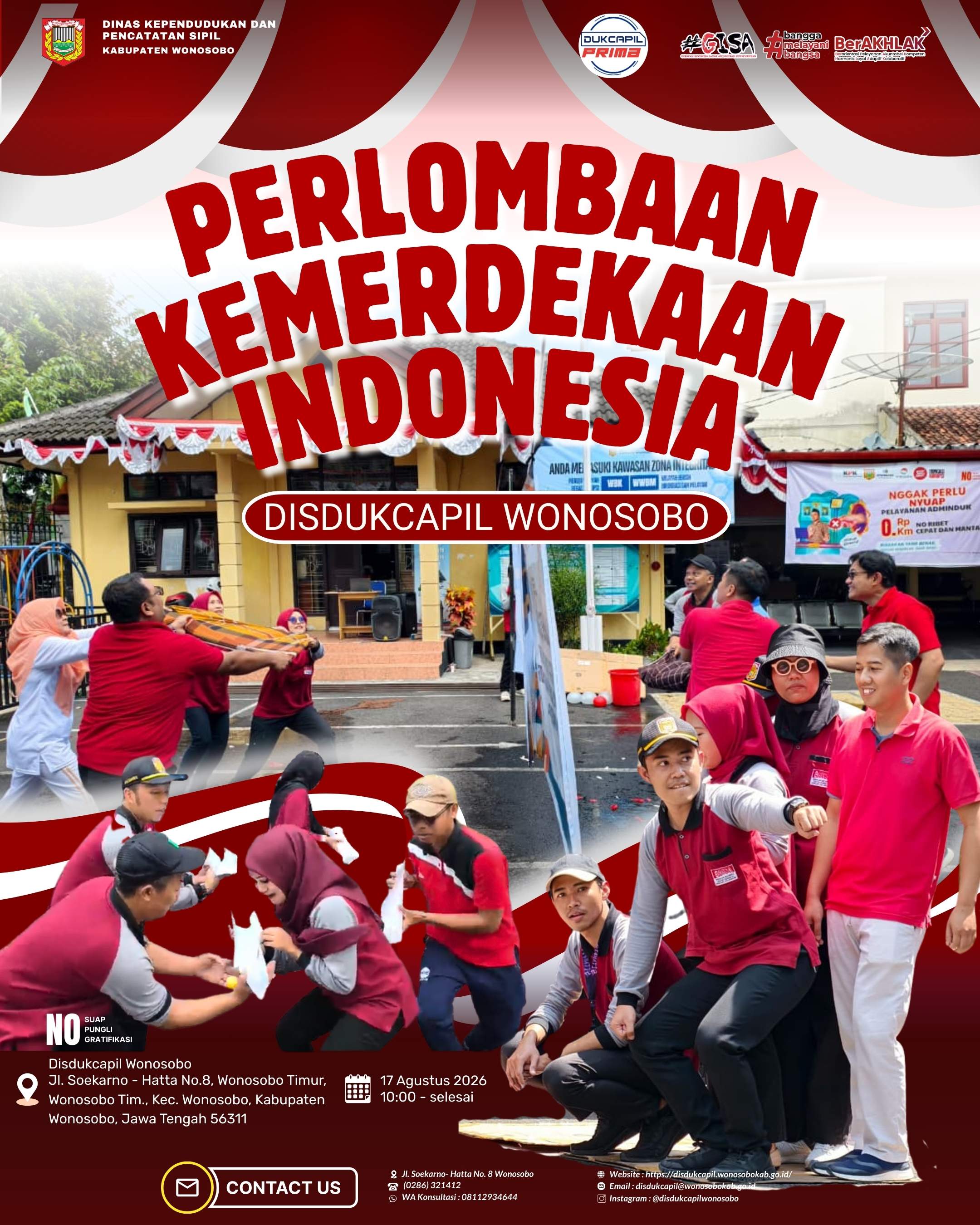Penuh Semangat dan Kompak, Disdukcapil Wonosobo Meriahkan HUT RI ke-80 dengan Berbagai Lomba