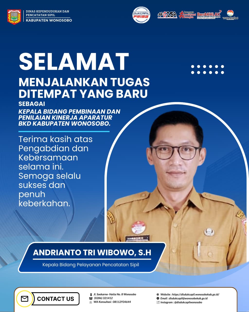 Selamat Menjalankan Tugas di Tempat yang Baru