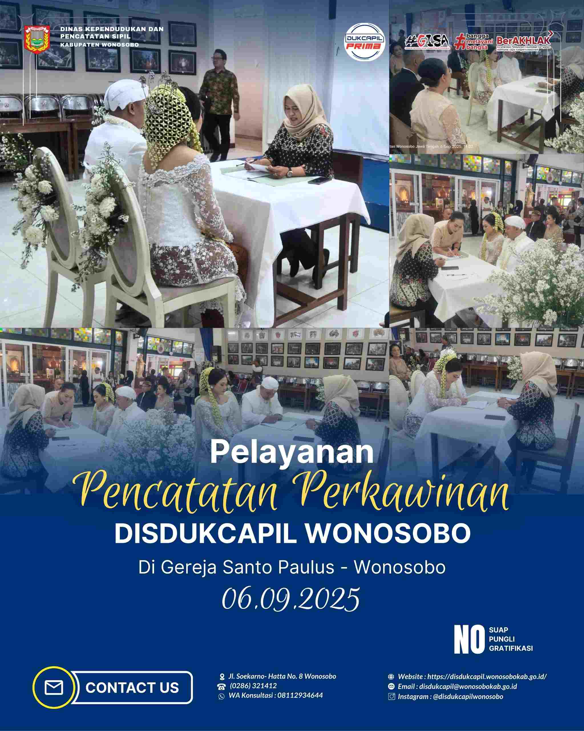Pelayanan Pencatatan Perkawinan Disdukcapil Wonosobo di Gereja Santo Paulus