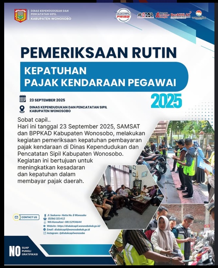 PEMERIKSAAN RUTIN PAJAK KENDARAAN