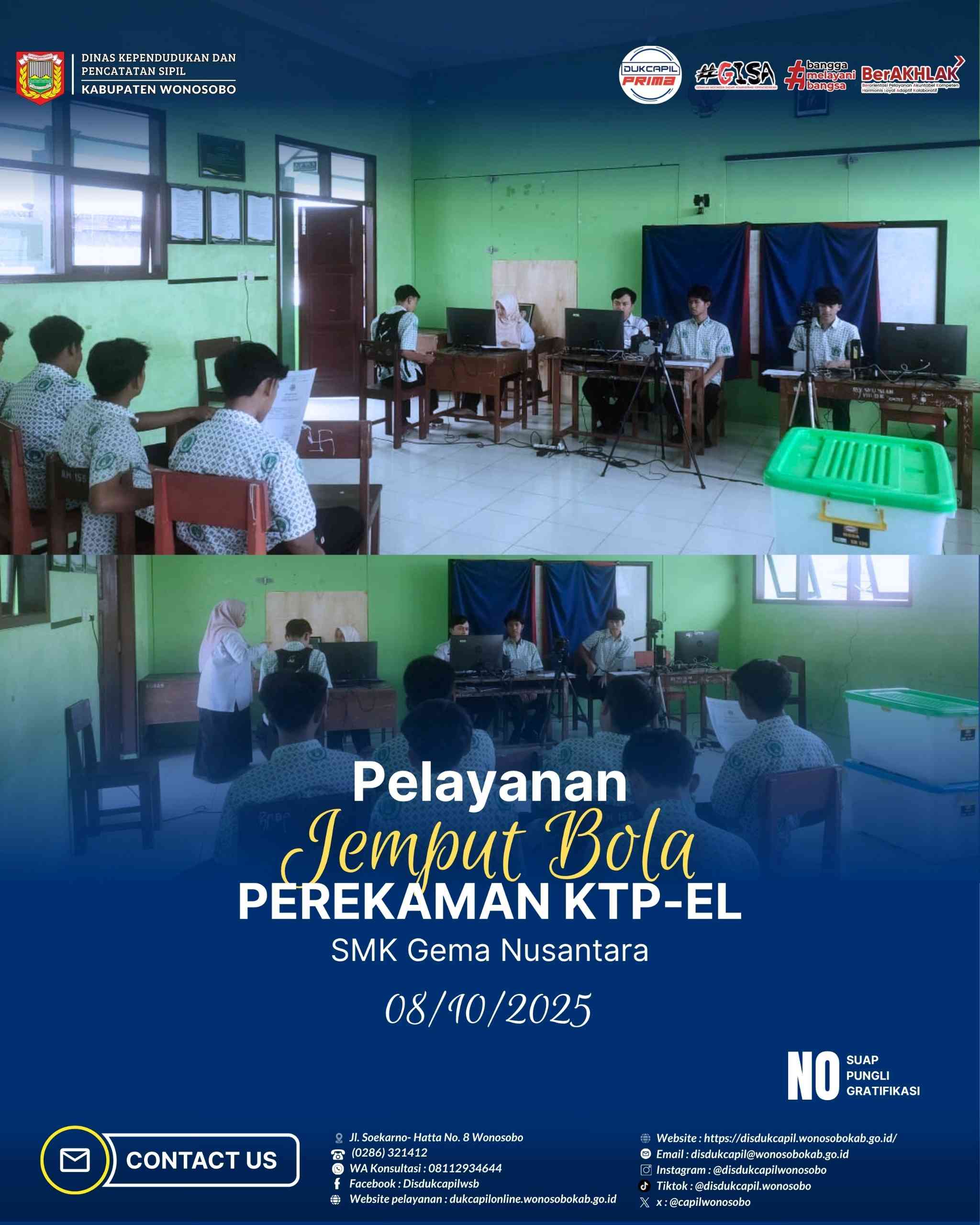 Disdukcapil Wonosobo Jemput Bola di SMA Gema Nusantara, Pelajar Siap Punya KTP-el