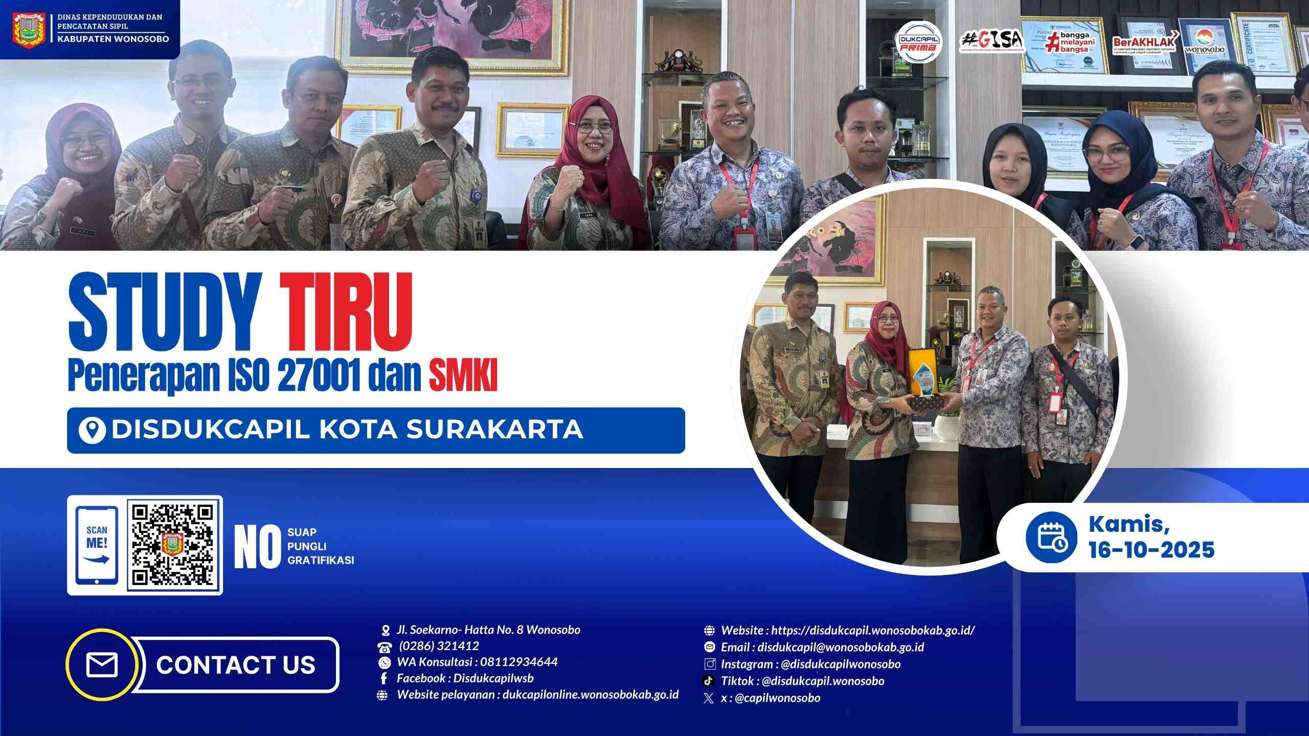 Tingkatkan Keamanan Data, Disdukcapil Wonosobo "Study Tiru" Penerapan ISO 27001 ke Surakarta