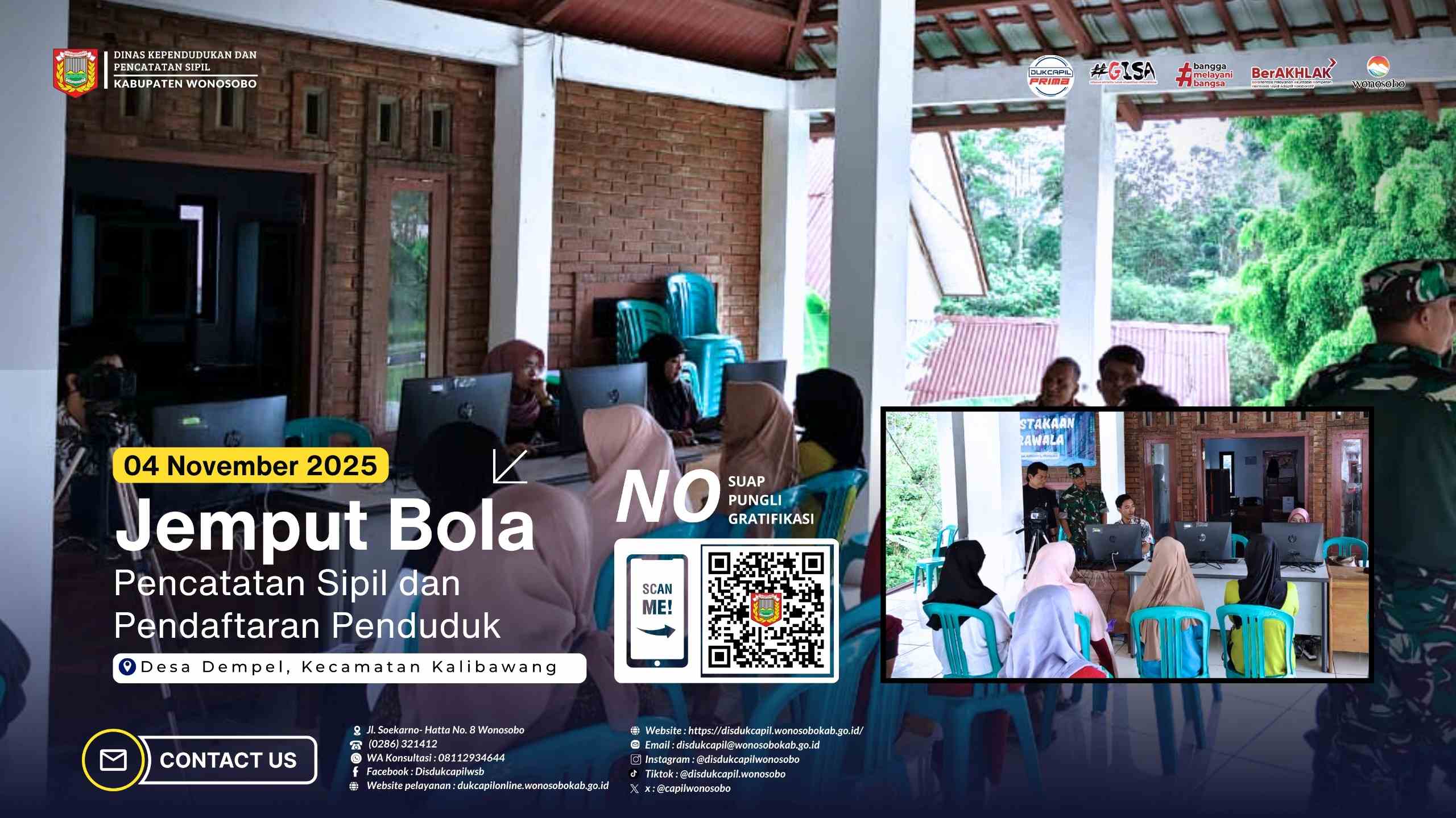 Pelayanan Jemput Bola Disdukcapil Wonosobo di Desa Dempel Kecamatan Kalibawang