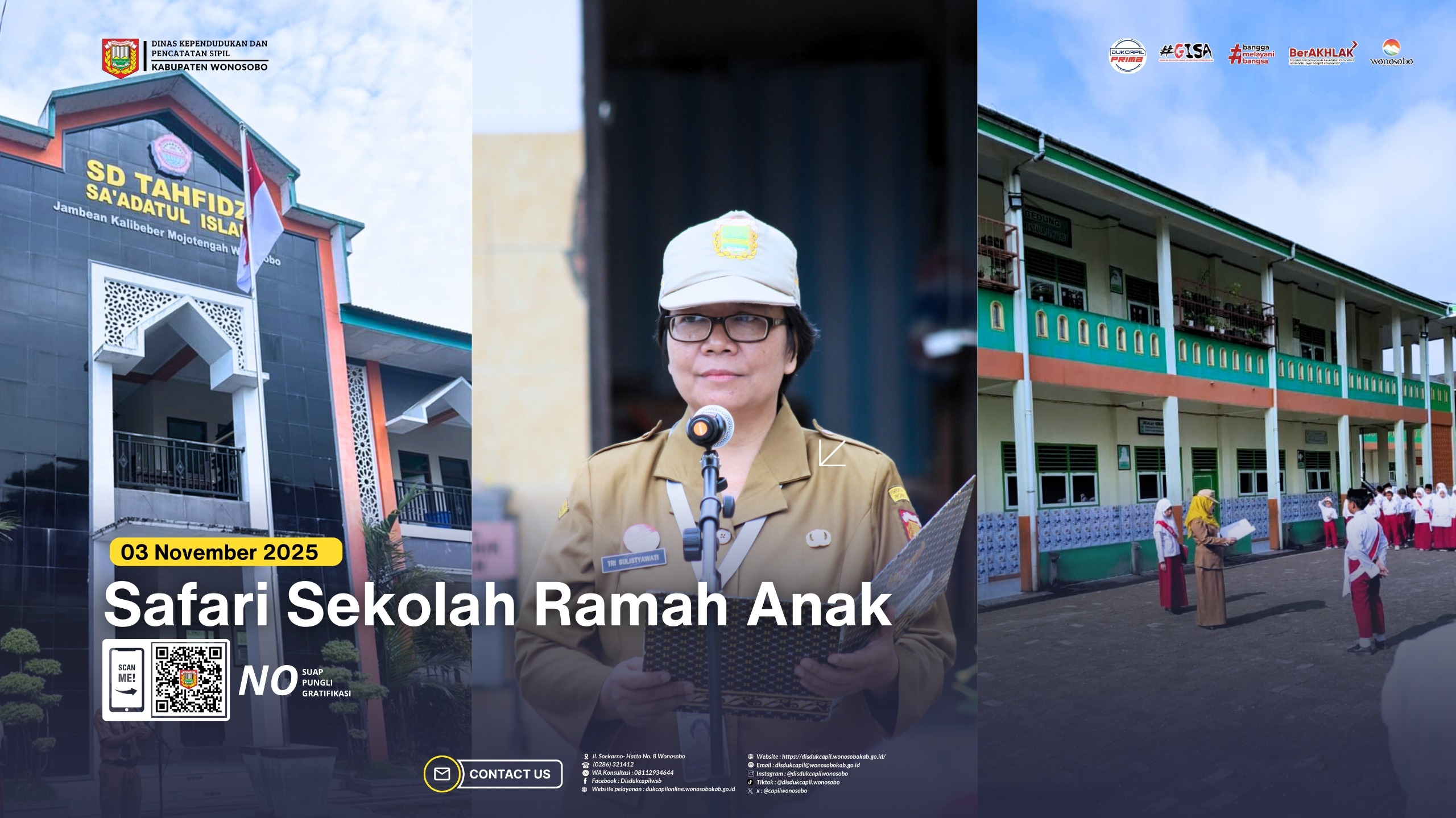 Disdukcapil Wonosobo Ikuti Safari Sekolah Ramah Anak di Empat Sekolah