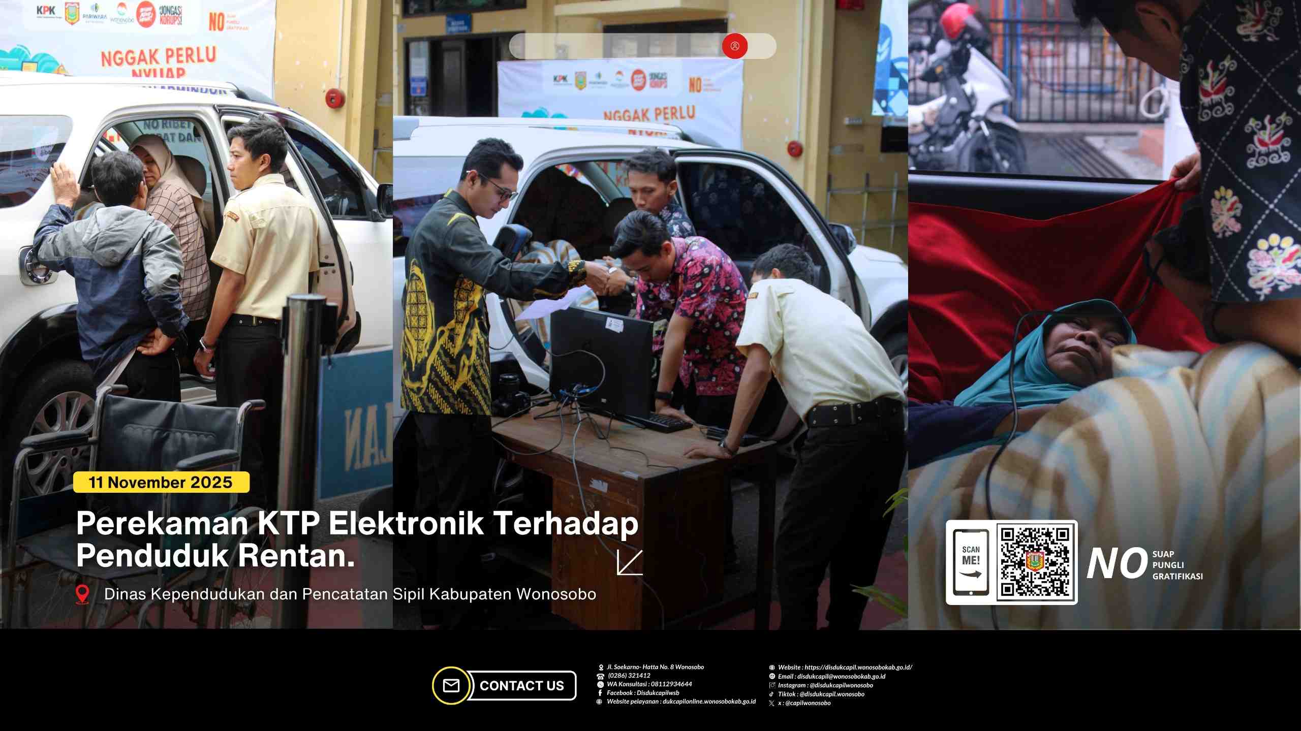 Disdukcapil Wonosobo Layani Perekaman KTP-el bagi Penduduk Rentan