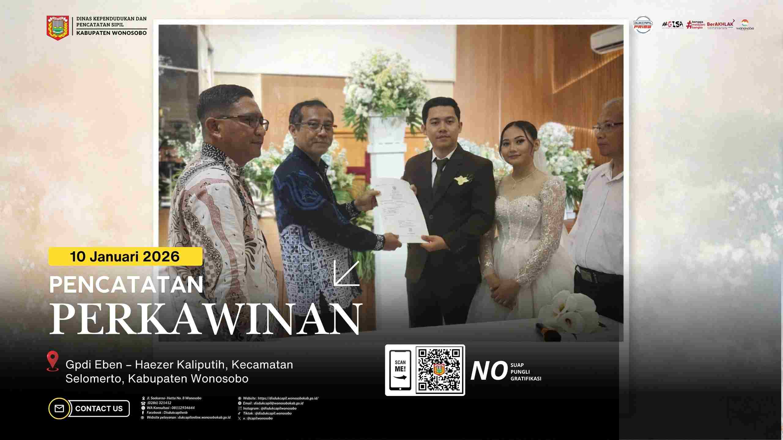 Disdukcapil Wonosobo Laksanakan Pencatatan Perkawinan di Kecamatan Selomerto