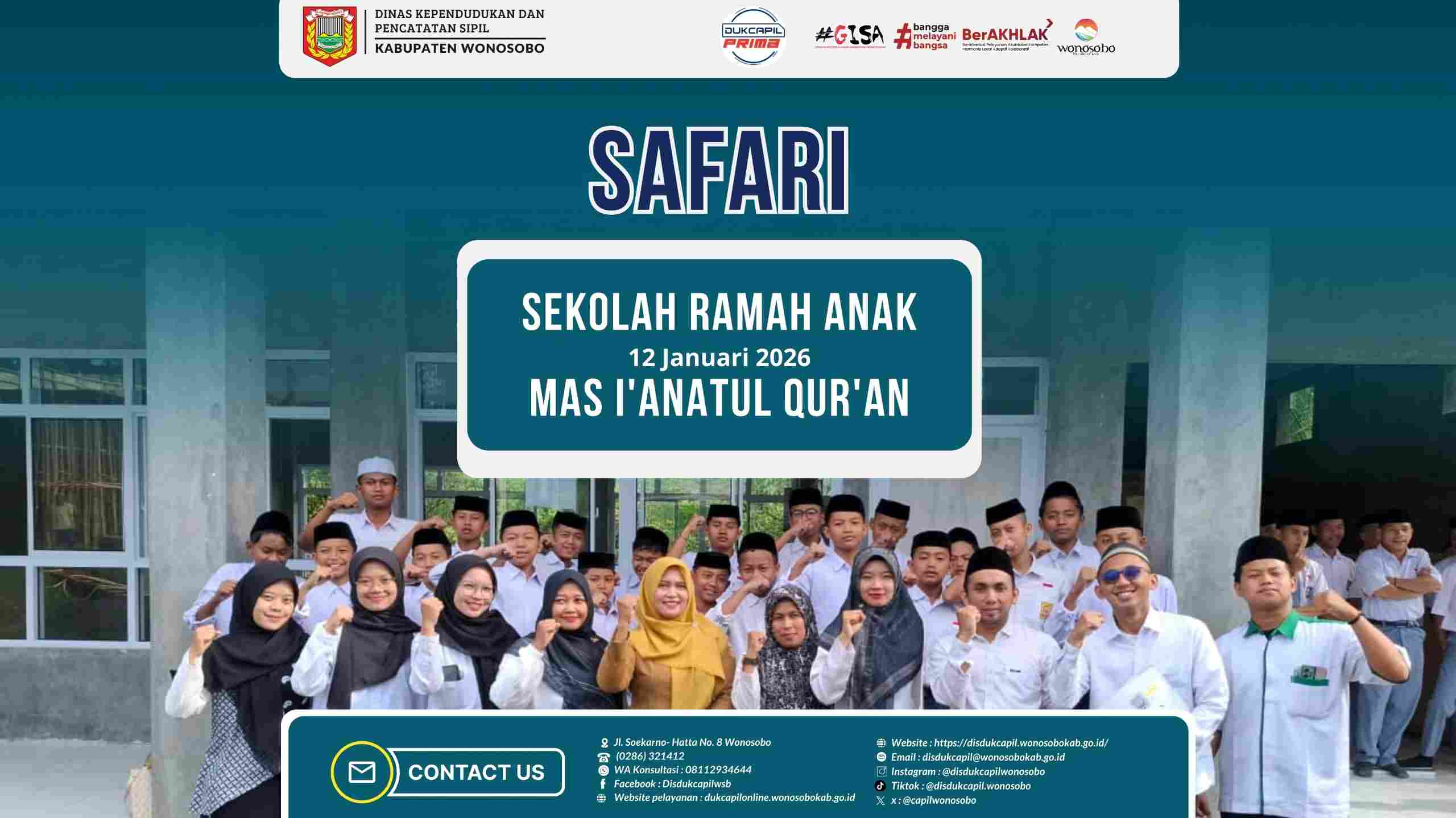 Safari Sekolah Ramah Anak Memasuki Periode Ketiga, Disdukcapil Wonosobo Hadir di Tiga Sekolah