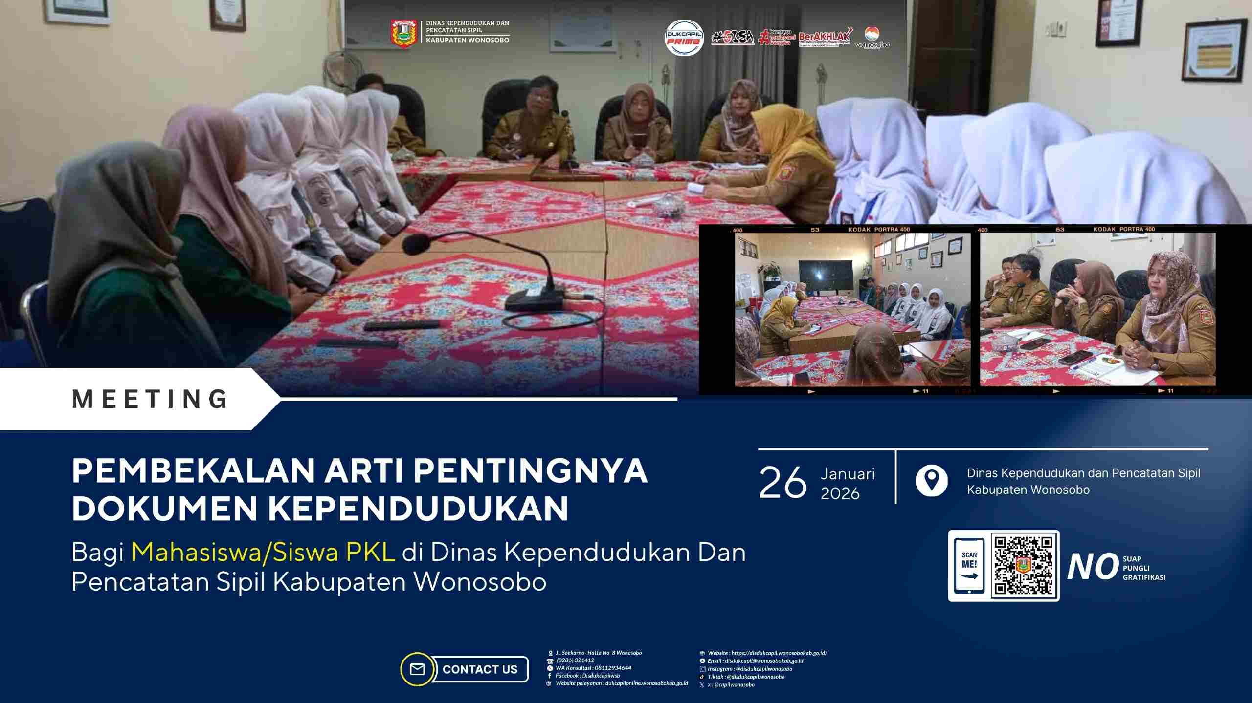 Disdukcapil Kabupaten Wonosobo Berikan Pembekalan Pentingnya Dokumen Kependudukan kepada Pelajar PKL