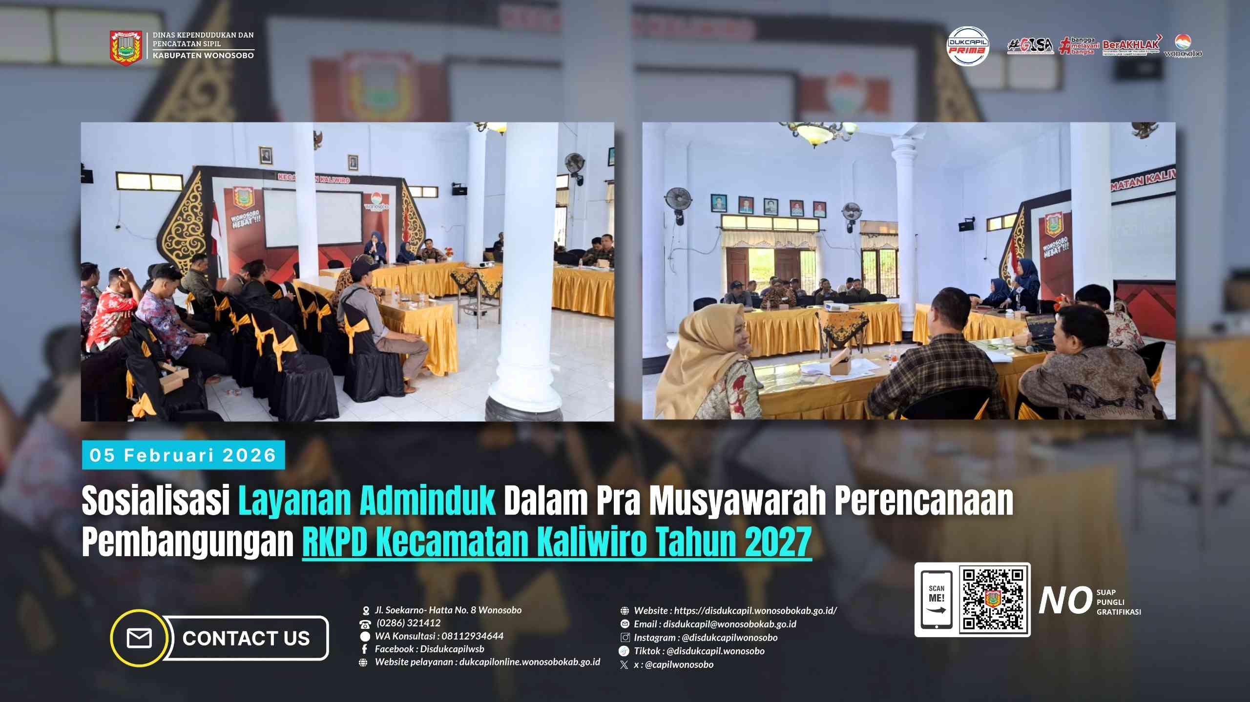 Disdukcapil Wonosobo Berikan Sosialisasi Layanan Adminduk pada Musrenbang RKPD Kecamatan Kaliwiro