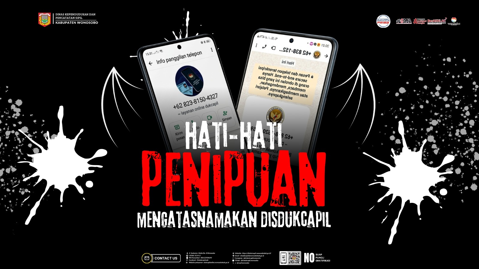 WASPADA PENIPUAN MENGATASNAMAKAN DISDUKCAPIL WONOSOBO!