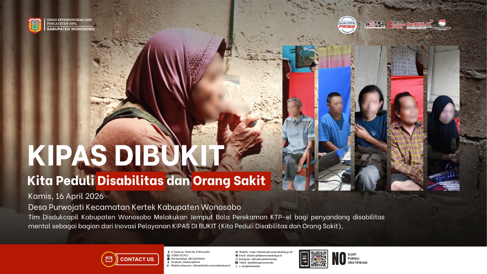 KIPAS DIBUKIT Hadir di Purwojati, Disdukcapil Wonosobo Layani 6 Warga Disabilitas dan Sakit