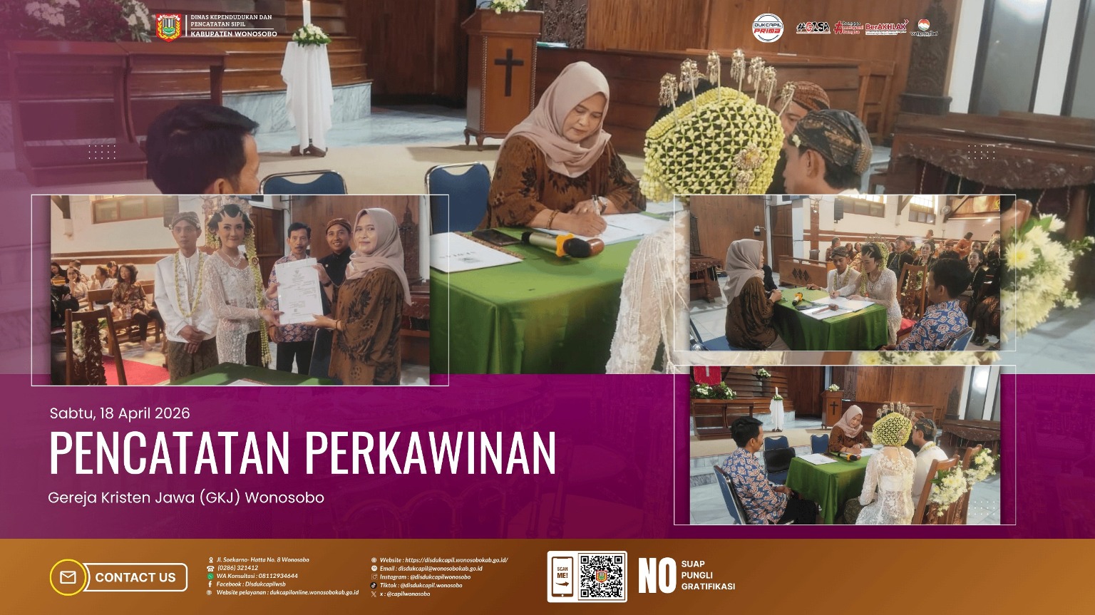 Pelayanan Pencatatan Perkawinan Disdukcapil Wonosobo di GKJ, Permudah Warga Urus Dokumen Resmi