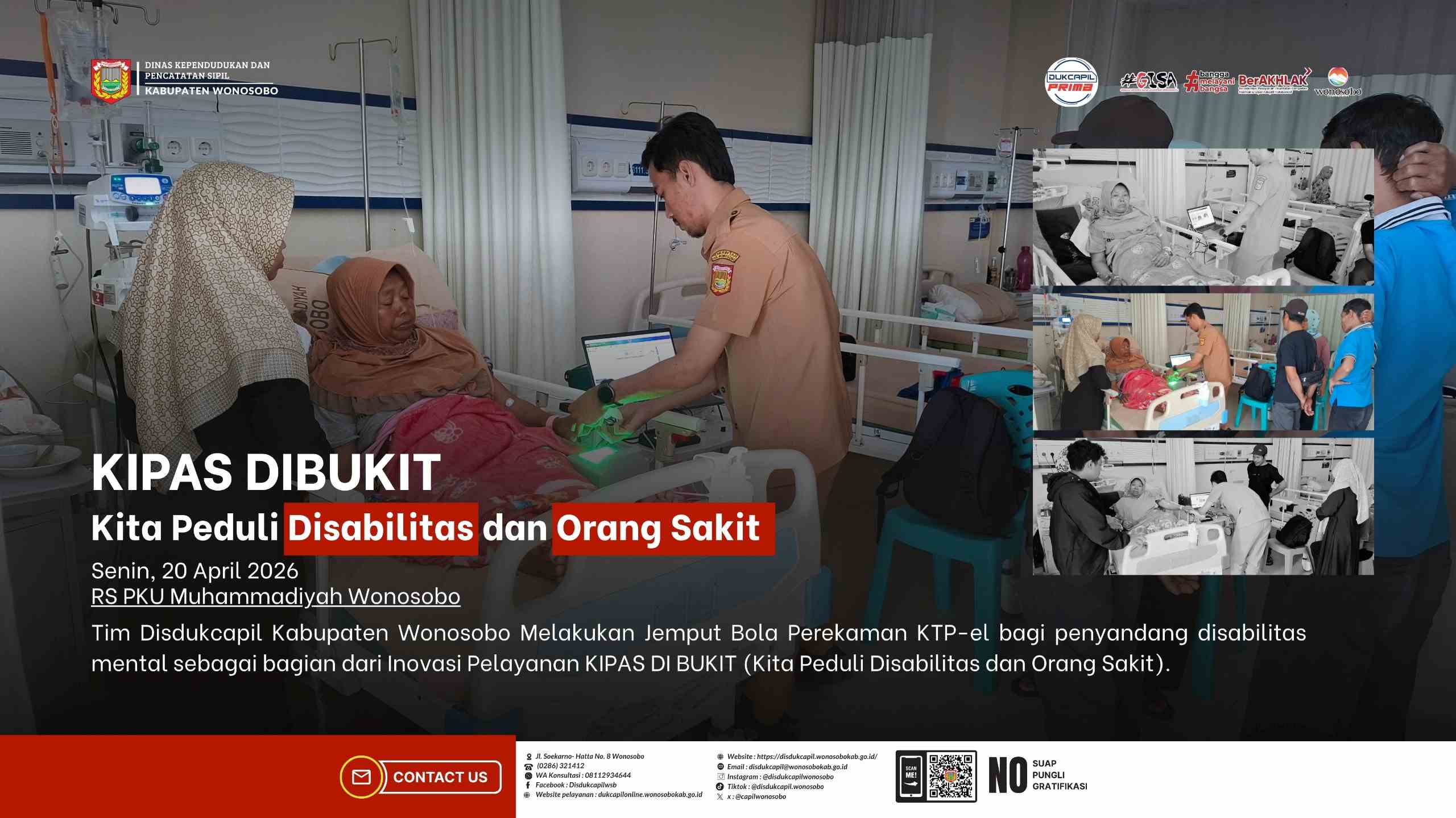 Disdukcapil Wonosobo Jemput Bola Perekaman KTP-el bagi Pasien dalam Program KIPAS DIBUKIT