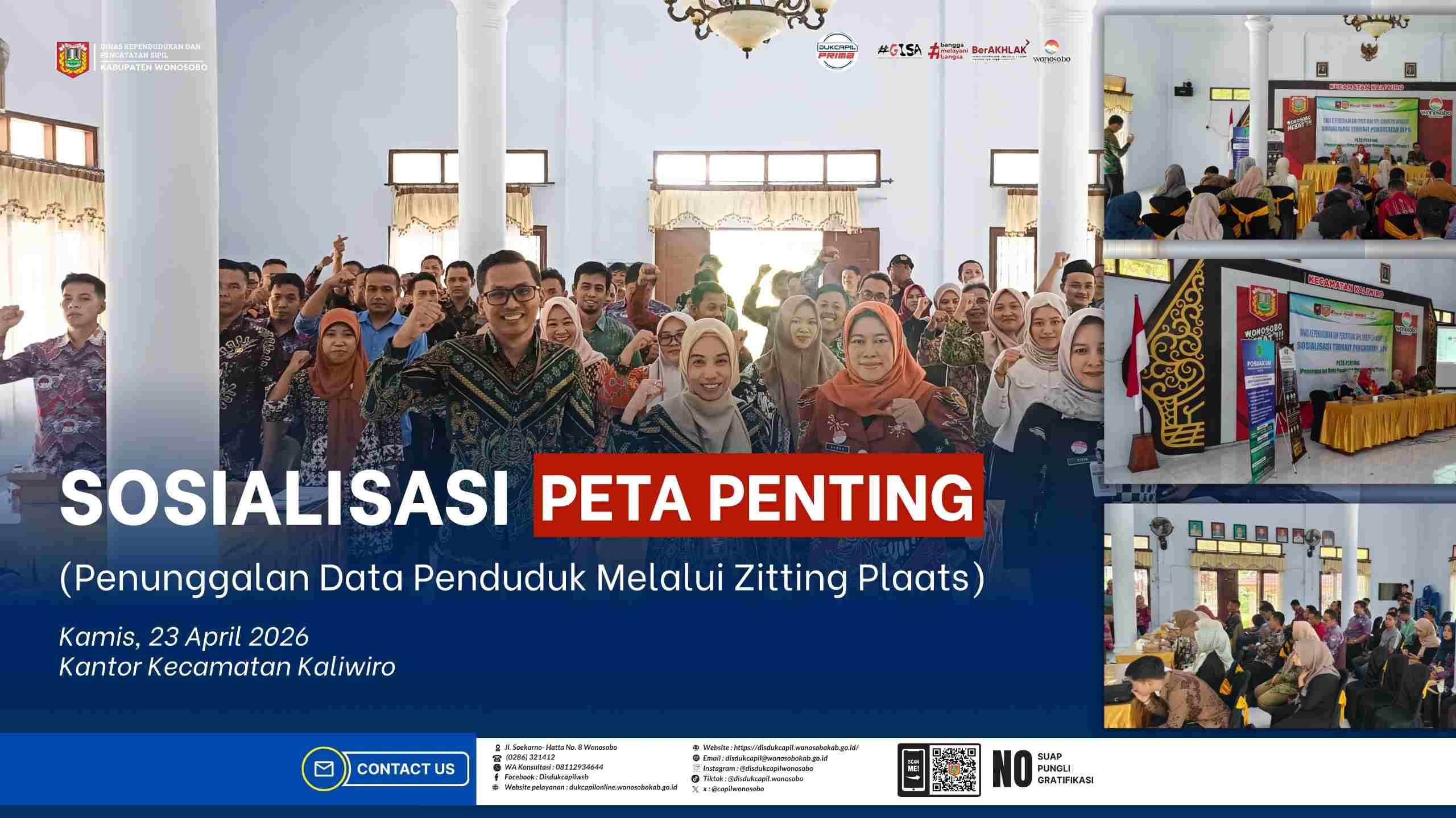 Disdukcapil Wonosobo Gelar Sosialisasi PETA PENTING, Awal Uji Coba Sidang di Tempat Perubahan Akta Kelahiran