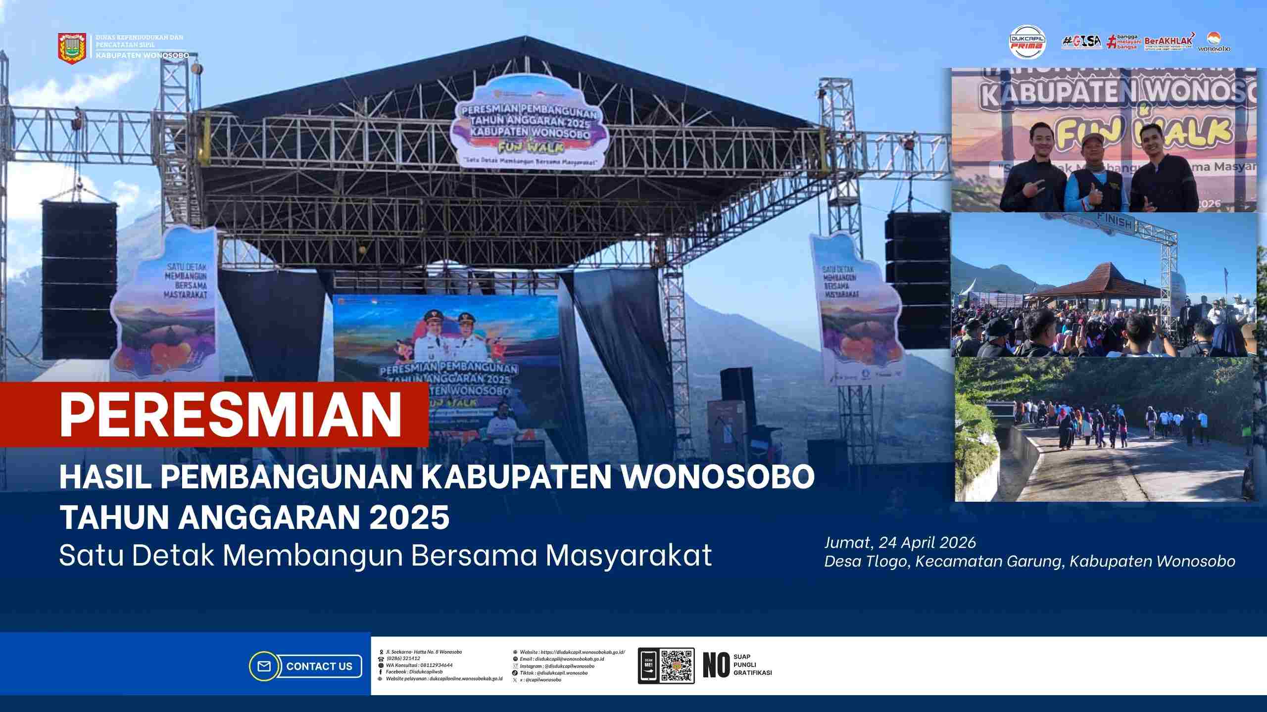 Disdukcapil Wonosobo Hadiri Peresmian Hasil Pembangunan Kabupaten Wonosobo Tahun Anggaran 2025