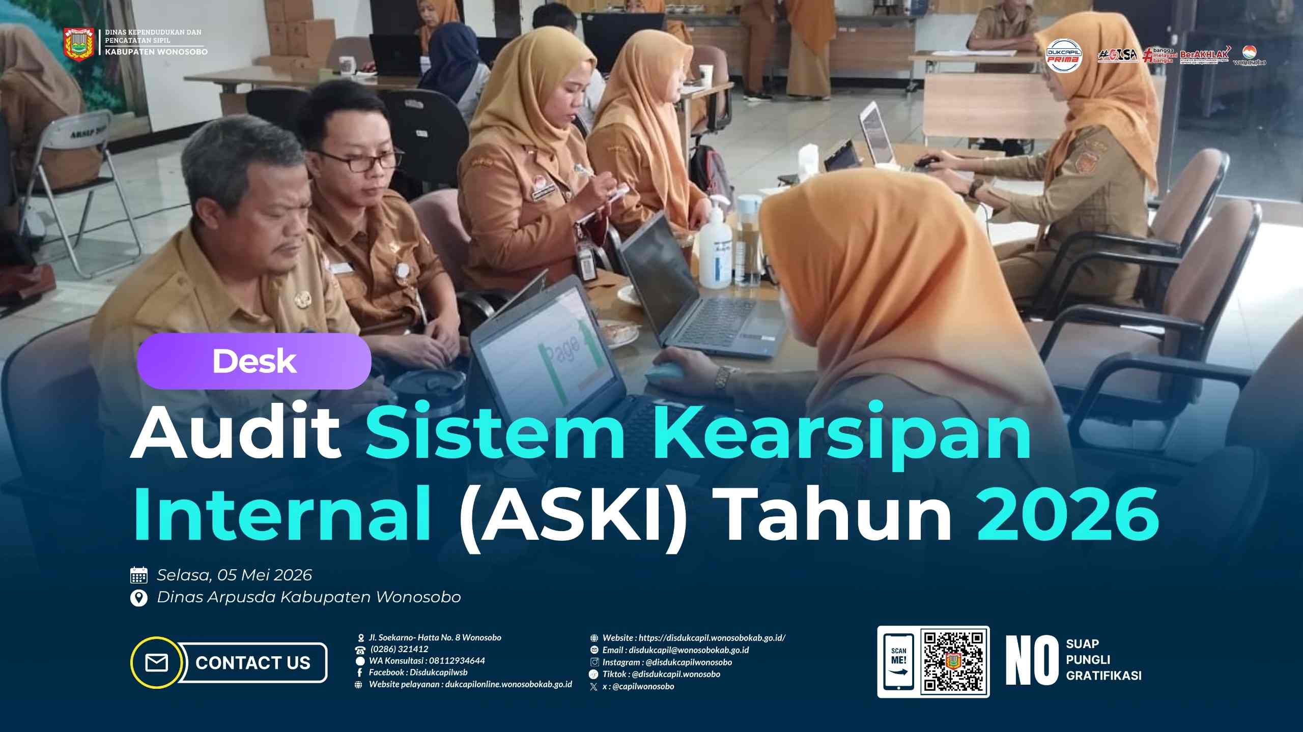 Tingkatkan Mutu Tata Kelola Dokumen, Disdukcapil Wonosobo Jalani Audit Sistem Kearsipan Internal