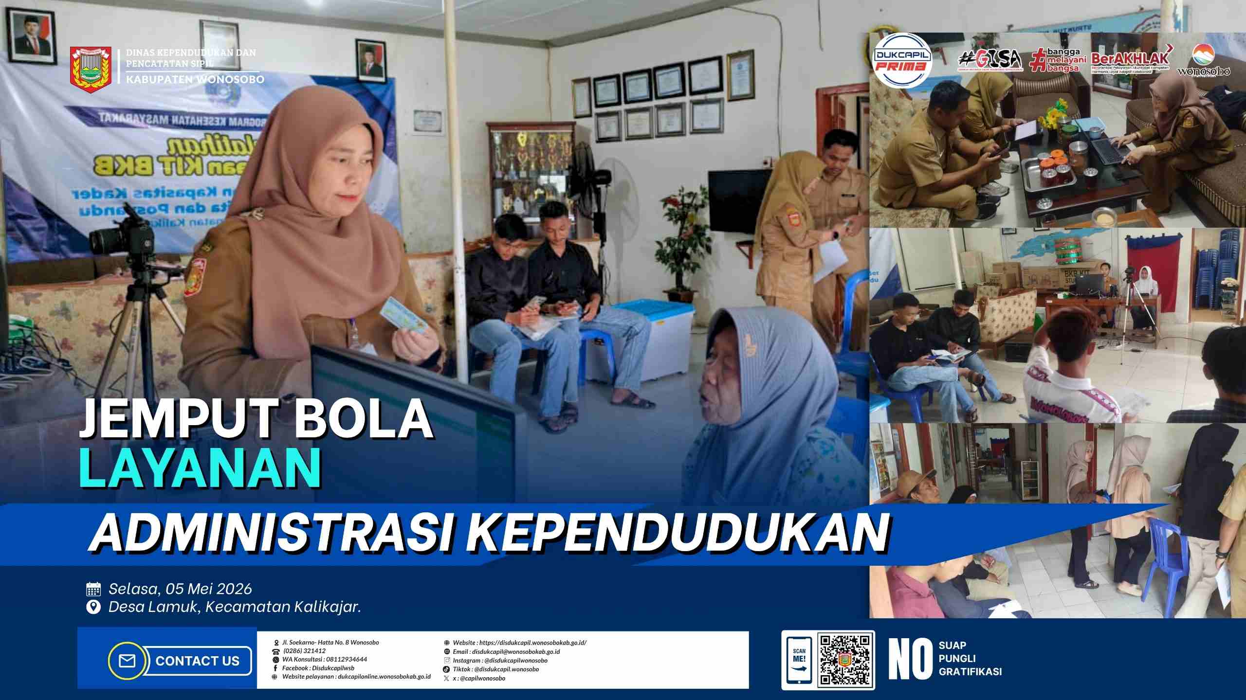 Dekatkan Pelayanan ke Masyarakat, Disdukcapil Wonosobo Gelar Jemput Bola di Desa Lamuk