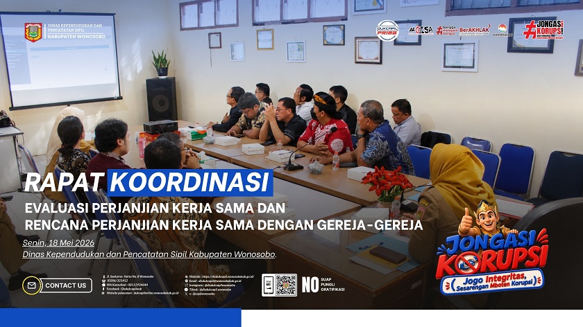 Rapat Koordinasi Evaluasi dan Rencana Kerja Sama Disdukcapil Wonosobo dengan Gereja-Gereja