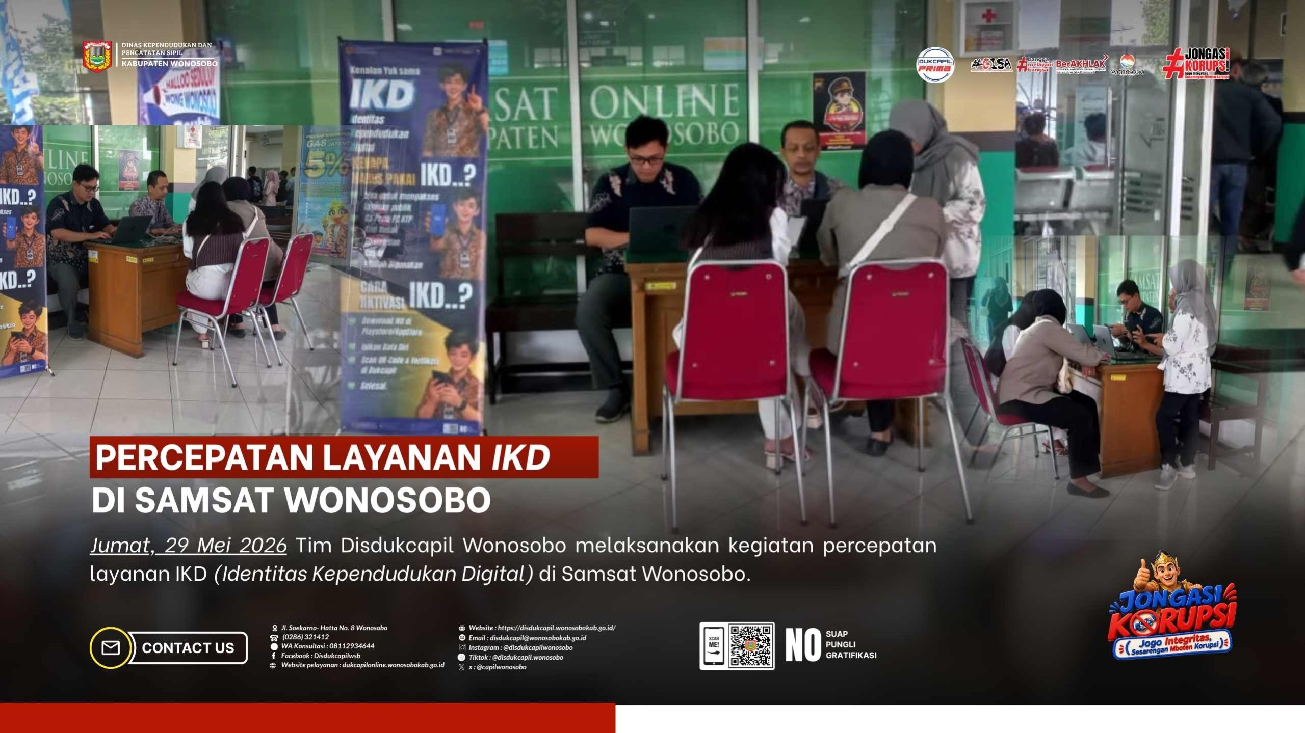Percepatan Aktivasi IKD, Disdukcapil Wonosobo Buka Layanan di Kantor Samsat Wonosobo