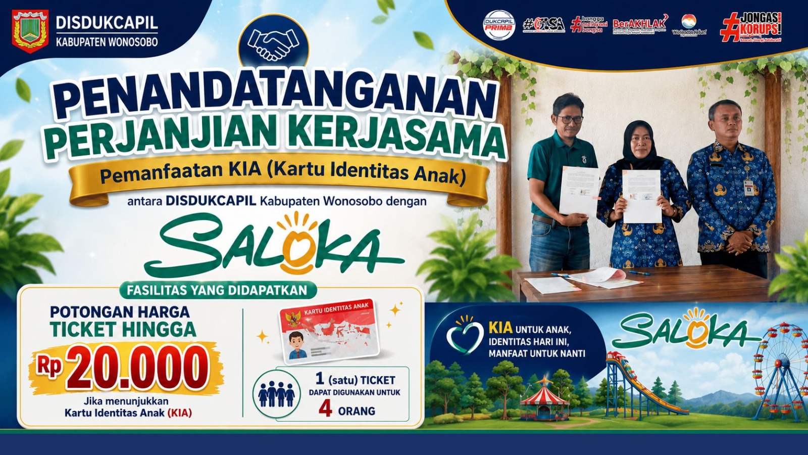 Disdukcapil Wonosobo dan Saloka Jalin Kerja Sama, Pemilik KIA Dapat Potongan Tiket Hingga Rp20.000