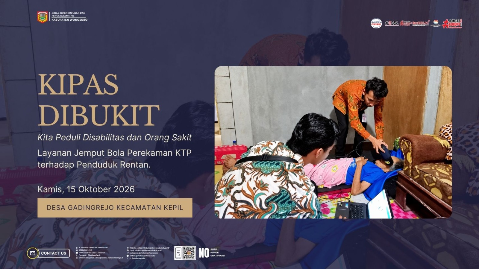 Disdukcapil Wonosobo Hadirkan Layanan Jemput Bola Perekaman KTP-el bagi Penduduk Rentan melalui Program KIPAS DIBUKIT
